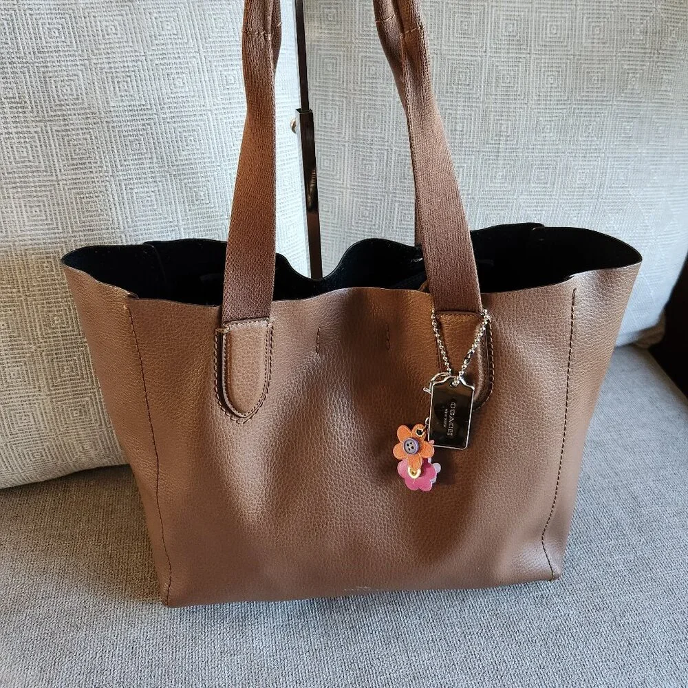 Classic! COACH pebble leather lightweight Derby tote bag F58660 - Picture 1 of 10
